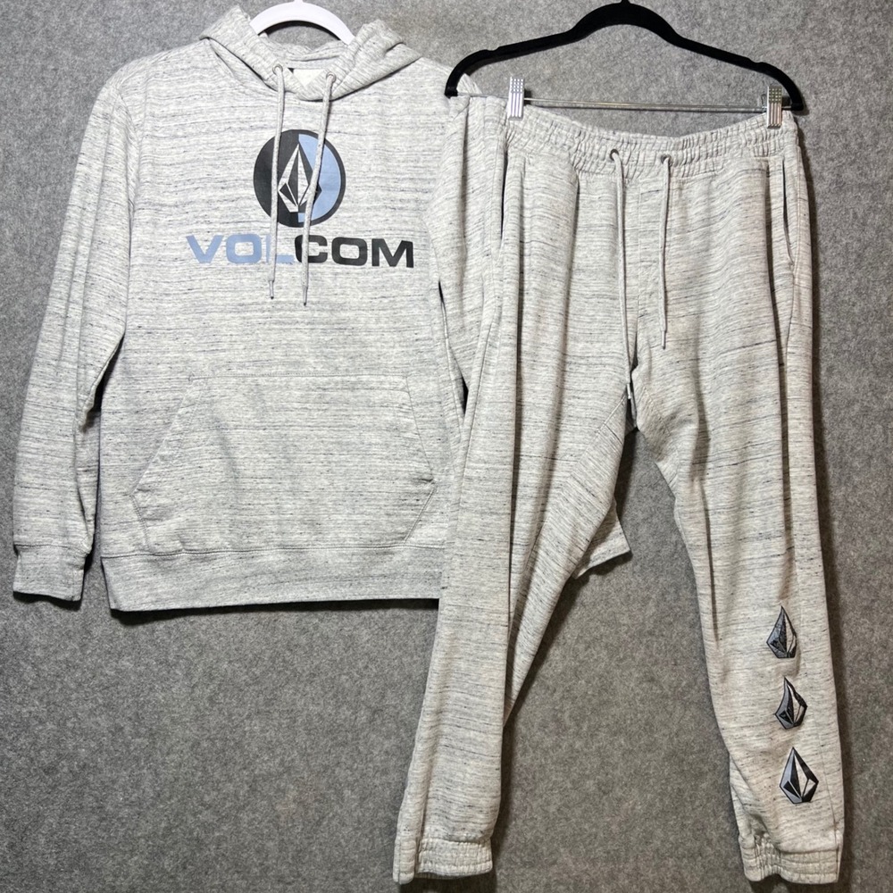 Volcom Womens Grey Heather Hoodie and Sweatpants Set Size Small Loungewear